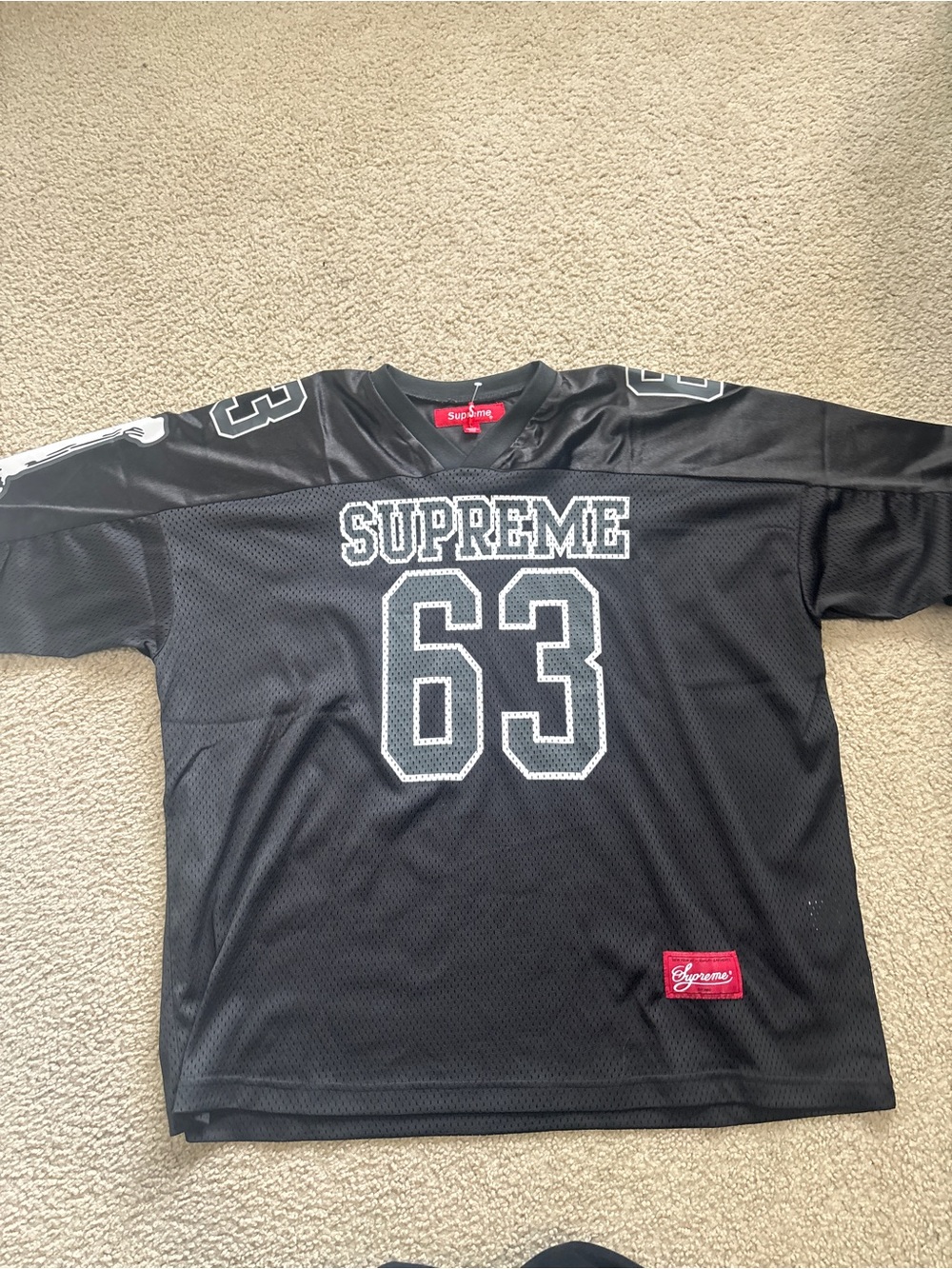 Black Mesh '63' Football Jersey Size Large